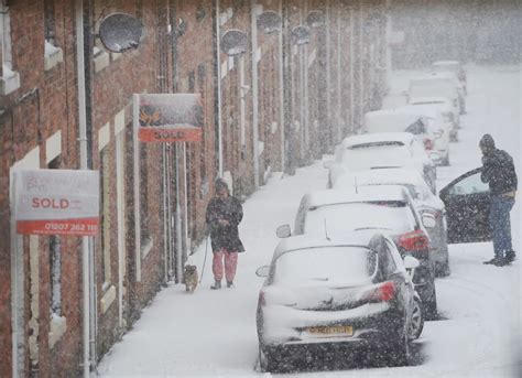 County Durham Is Hit By Snow As Temperatures Drop On A Wintry Day In