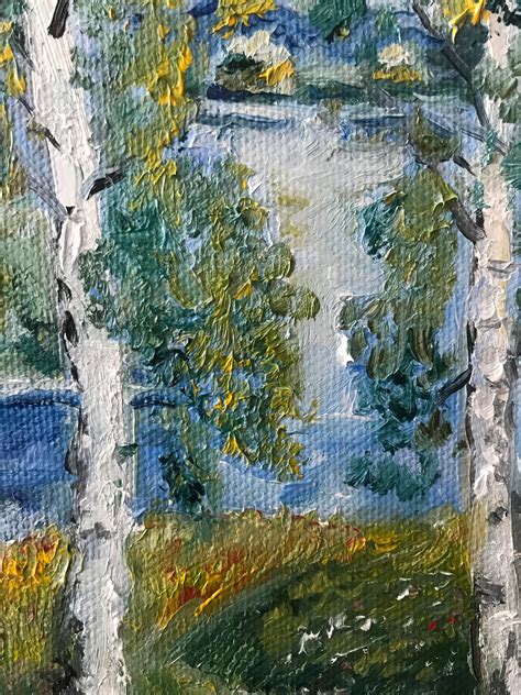 Birch Trees Painting Summer Landscape Oil Original Art Birch Etsy