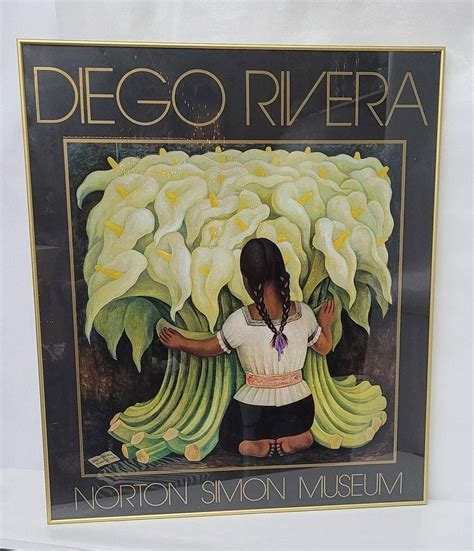 Diego Rivera Girl With Lilies 1986 Print Norton Simon Museum Frame Poster Large Auction