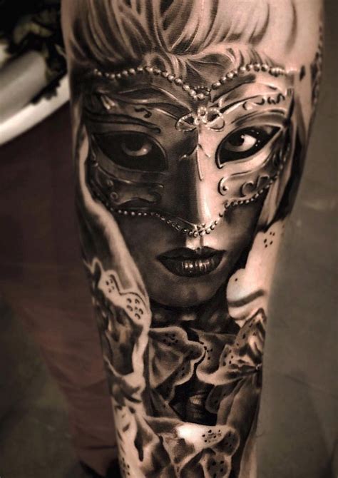 30 Of The Most Beautiful And Mysterious Venetian Mask Tattoos And Their