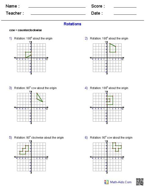 Geometry Worksheets | Transformations Worksheets | Reflection math