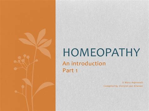 An Introduction To Homeopathy