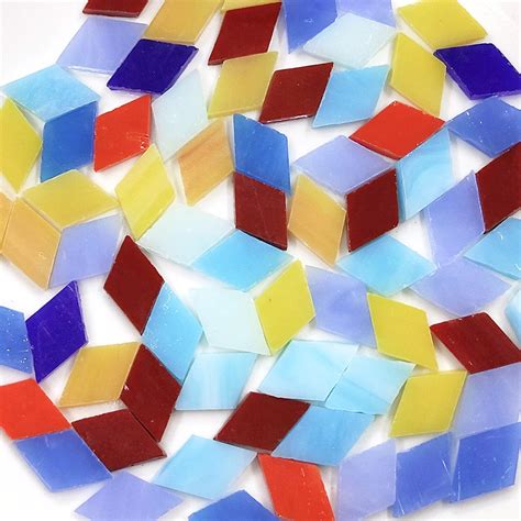 50g Mixed Glass Mosaic Tiles Diy Crafts Square Diamond Shaped Etsy