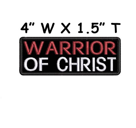 Warrior Of Christ Embroidered Patch Iron On Sew On Badge Etsy France