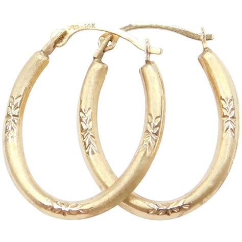 K Gold Oval Hoop Earrings Arnold Jewelers Ruby Lane