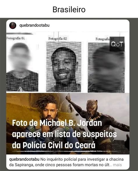 Brasileiro Quebrandootabu Fotografia Foto De Michael B Jordan Aparece Em Lista De Suspeitos