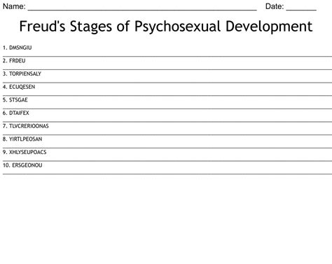 Freuds Stages Of Psychosexual Development Word Scramble Wordmint