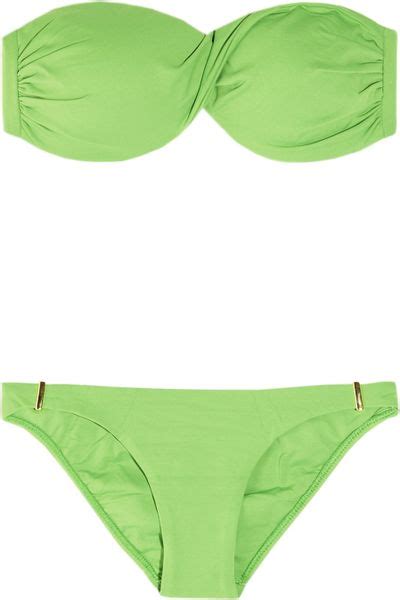 Melissa Odabash Martinique Twisted Bandeau Bikini In Green Lyst