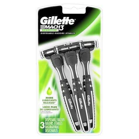 gillette mach3 sensitive mens disposable razors 3 ct