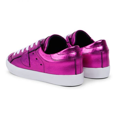 Philippe Model Girls Leather Sneakers In Pink Metallic Bambinifashioncom