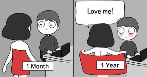 12 Honest Comics Showing A Relationship In The First Month Vs A Year Later