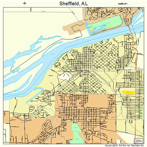 Sheffield Alabama Street Map 0169648