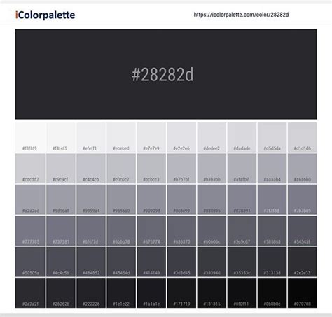 Hex Color Code 28282d Pantone 19 4007 Tcx Anthracite Color