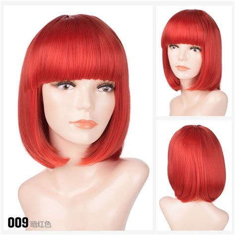 Amir Short Red Bob Wig Cosplay Womens Synthetic Capless Wig Natural