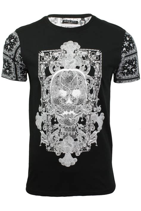 Skull Gothic Tee Shirt By Brave Soul Mens Ebay