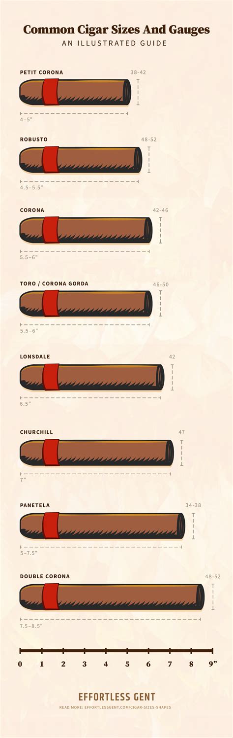 Actual Size Chart For Cigars