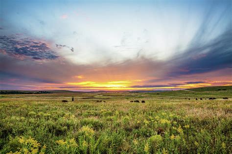 Tallgrass Prairie - Incredible Sunset Over Open Plains in Oklahoma Photograph by Southern Plains ...