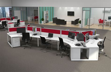 Contemporary Multiple Office Workstations For Open Space Modern Office