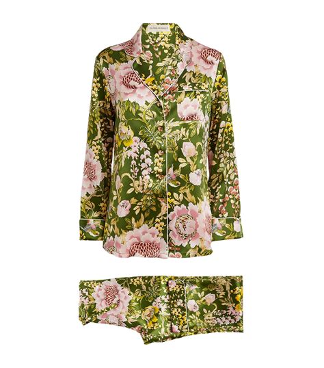 womens olivia von halle multi silk lila pyjama set harrods uk