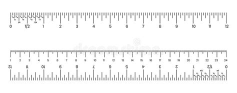 Ruler Inch Centimeter And Millimeter Scale With Numbers For Apps Or