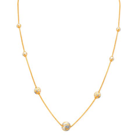 Buy Tanishq 22kt Gold Chain With Textured Beads Online Tanishq Tanishq