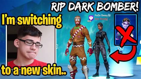 Faze Sway Switching Dark Bomber To A New Skin Fortnite Chapter 2 Youtube