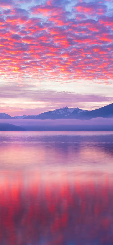 Pink Clouds Wallpaper 4k Reflection Lake Body Of Water Mountains