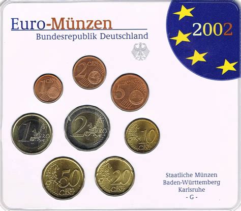 Germany Euro Coinset 2002 G Karlsruhe Mint Euro Coinstv The