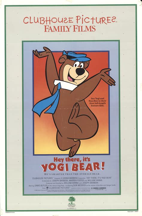 Hey There Its Yogi Bear 1986 27x41 Orig Movie Poster Fff 10090 Mel