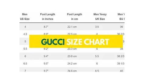 gucci shoes size chart