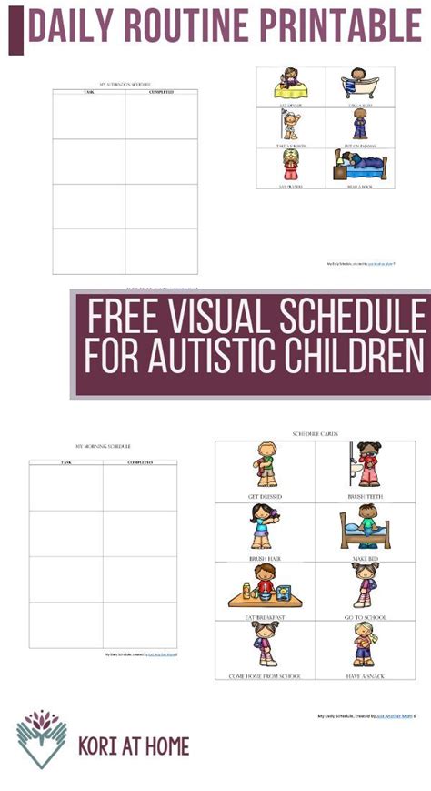 Free Printable Visual Schedules For Autism