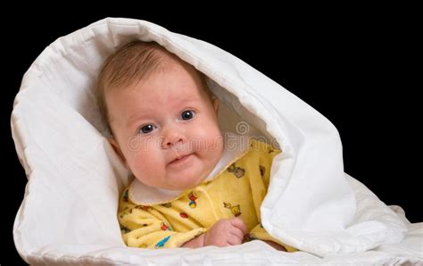 Baby In Blanket Over Black Picture Image 3958498
