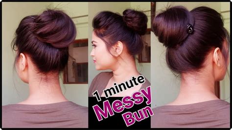 This can be a perfect indian hairstyle for women with long hair. 1 Min Messy Bun with Bunstick/Everyday hairstyles for ...