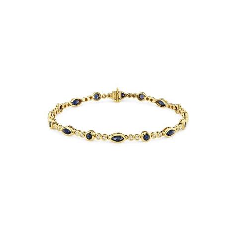 18ct Yellow Gold Sapphire And Diamond Bracelet Bracelets And Bangles