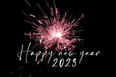 Happy New Year 2023 Red Sparkler New Years Eve Countdown Stock Image