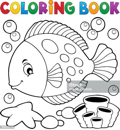 Coloring Book With Fish Theme 7 Stock Illustration Download Image Now