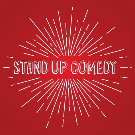 Stand Up Comedy Text Show Sunrays Retro Theme Stock Illustration