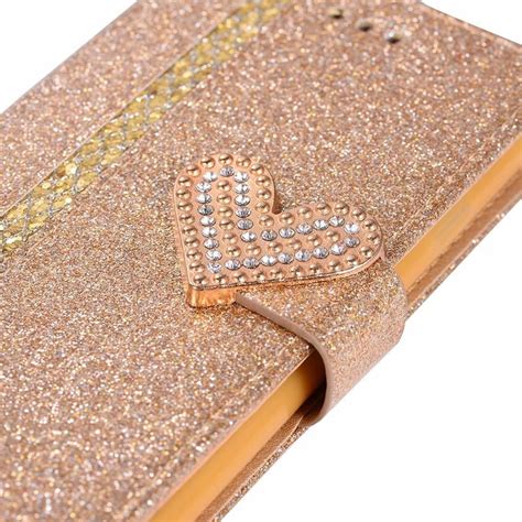 Heart Sparkle Leather Wallet Cases For Iphone 13 Pro Max Mini 12 11 Xr