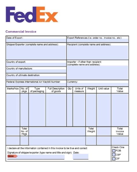 Shipping Invoice Template Word Db Excel Com