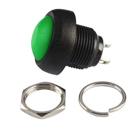 12mm Momentary Push Button Green