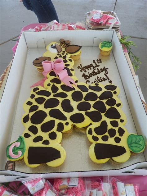 Giraffe Cupcake Cake Giraffe Cupcakes First Birthday Party Themes