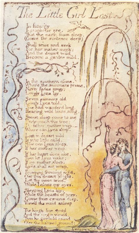 Little Girl Lost By William Blake 1757 1827