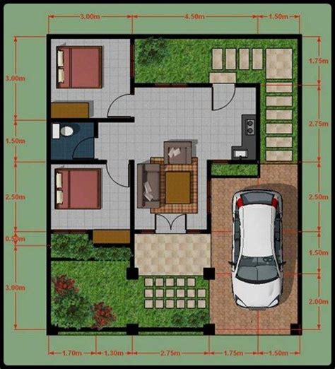 desain  rumah type  designplansectionstructure
