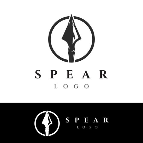 Traditional Spear Head And Spear Head Logo Template Design For Hunting