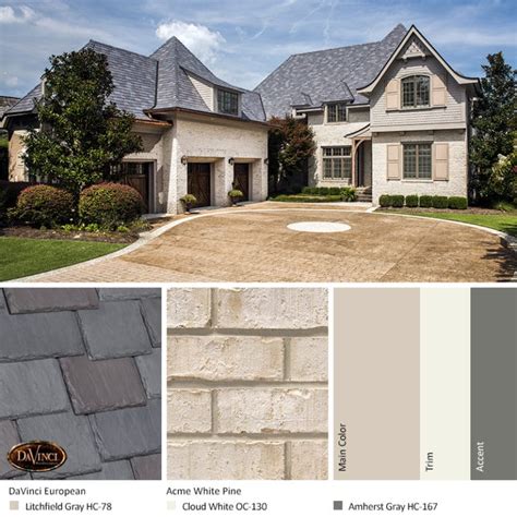 White Cream Brick Exterior Color Schemes Davinci Roofscapes
