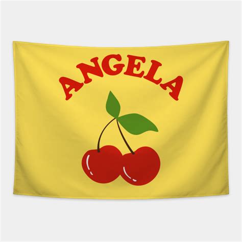 Angela Name Personalized Vintage Cherry Angela Name Tapestry