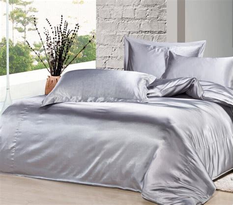 Beautiful silver and black comforter set. Custom Size 2015 Spring Summer Luxury Silver Grey Mulberry ...