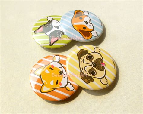 Cute Dogs Pinback Buttons Animal Pins Animal Badge Animal Buttons