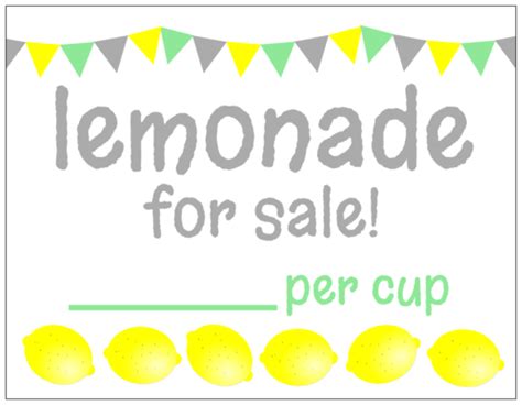 lemonade stand sign printable printable word searches
