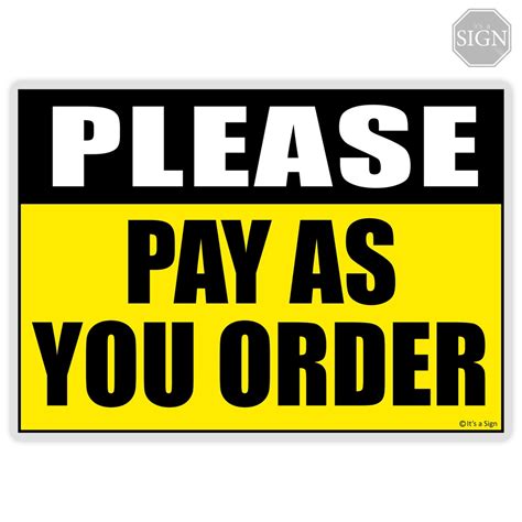 Pay As You Order Sign Laminated Signage A4 A5 Size Shopee